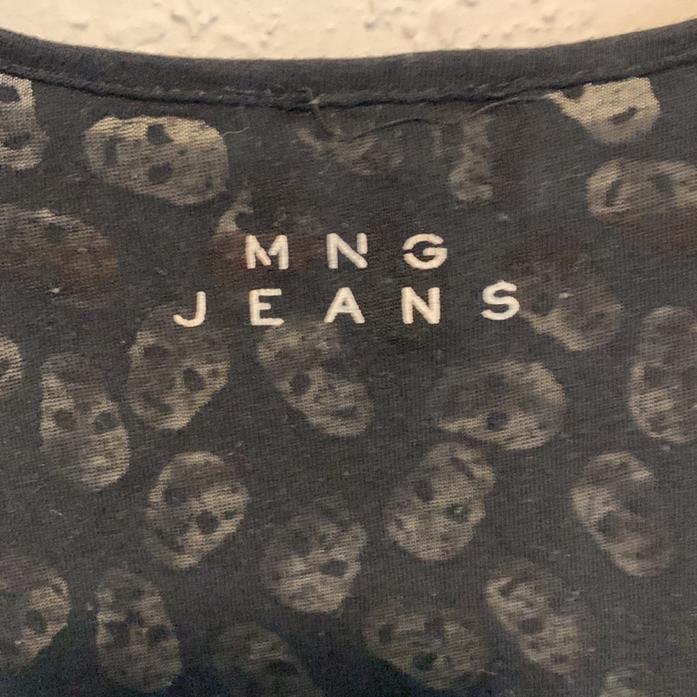See-Through Skulls Black Racer Back Tank | MNG Jeans | Woman’s  Small